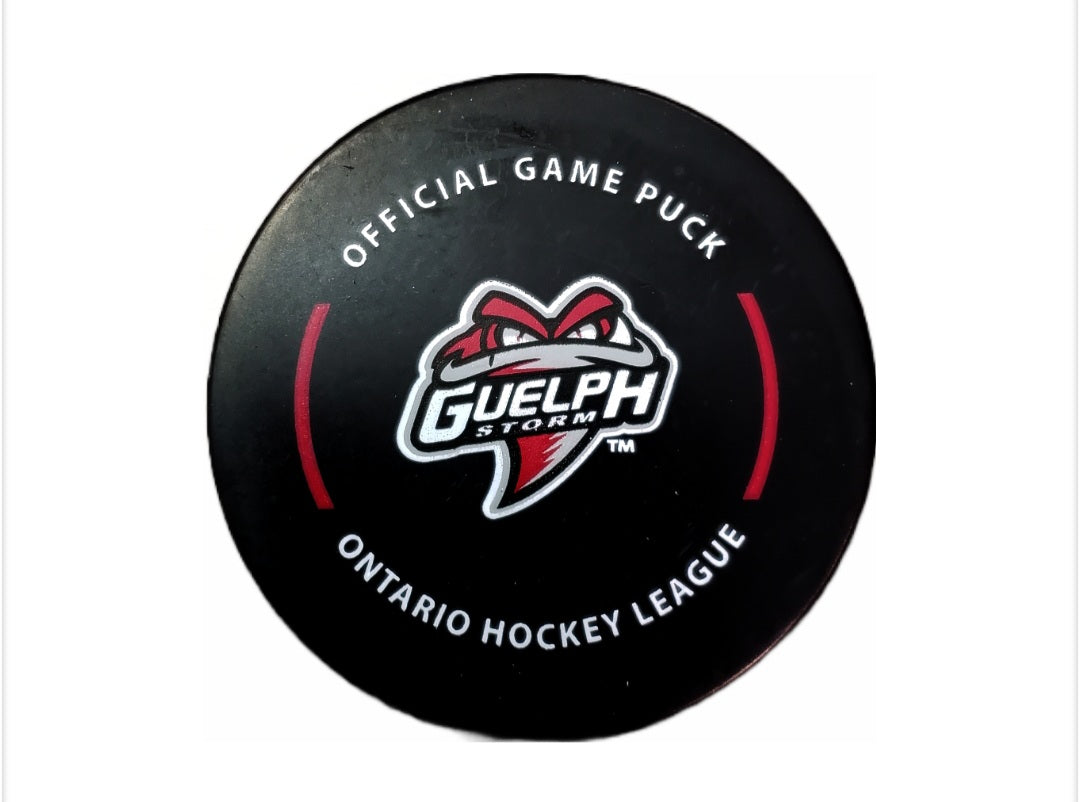 Official OHL Game puck 2024-25 Guelph Storm from the Petes store