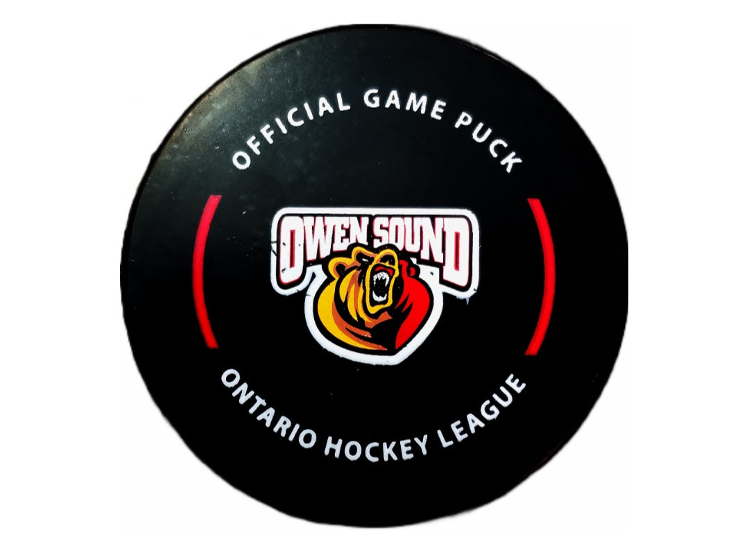 Official OHL Game puck 2024-25 Owen Sound Attack from the Petes store