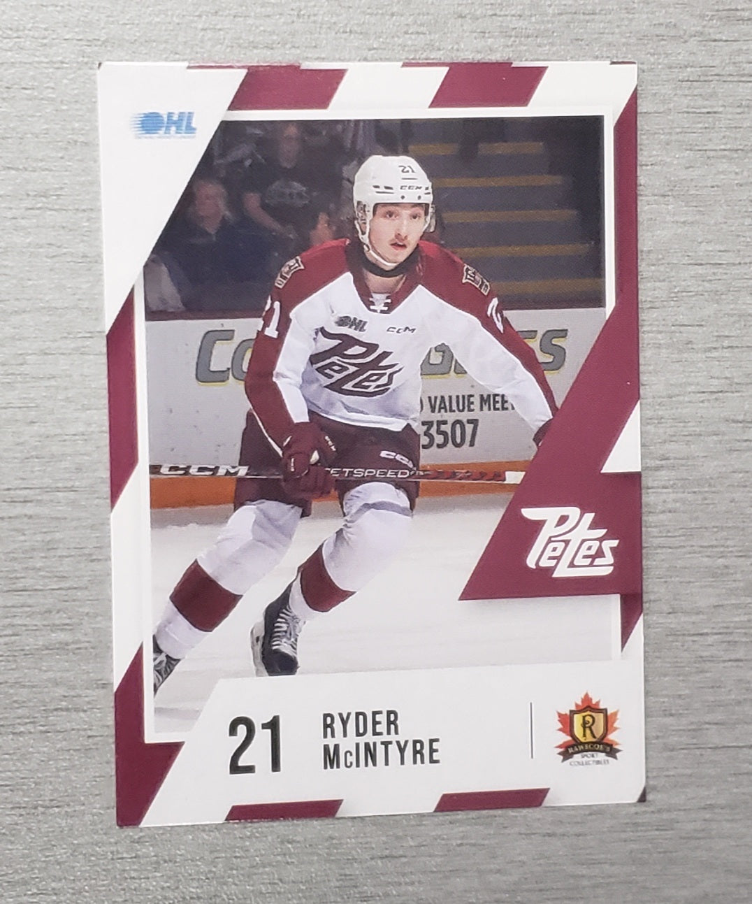 Peterborough Petes 2023-24 Ryder McIntyre Petes card no. 21