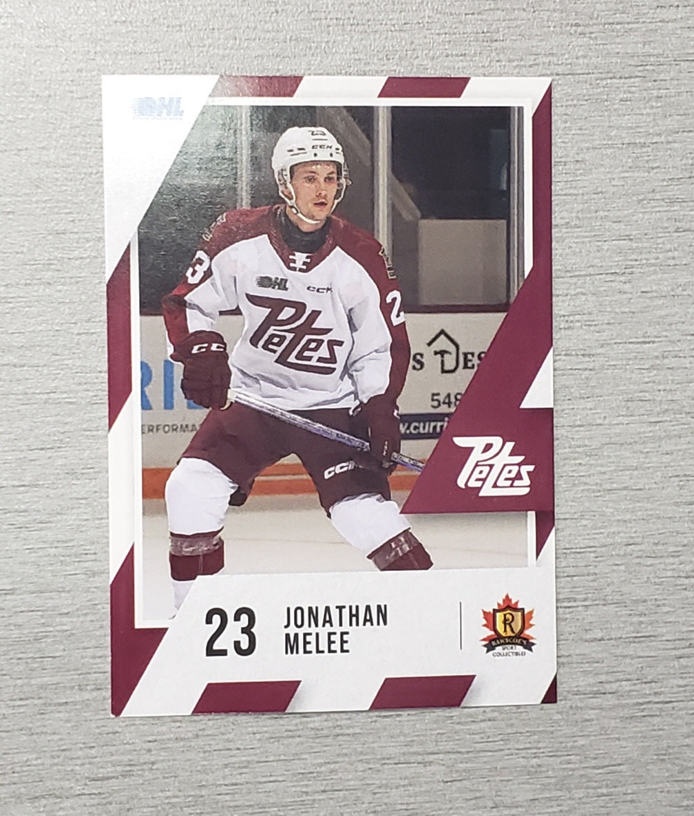 Peterborough Petes 2023-24 Captain Jonathan Melee Petes card no. 23
