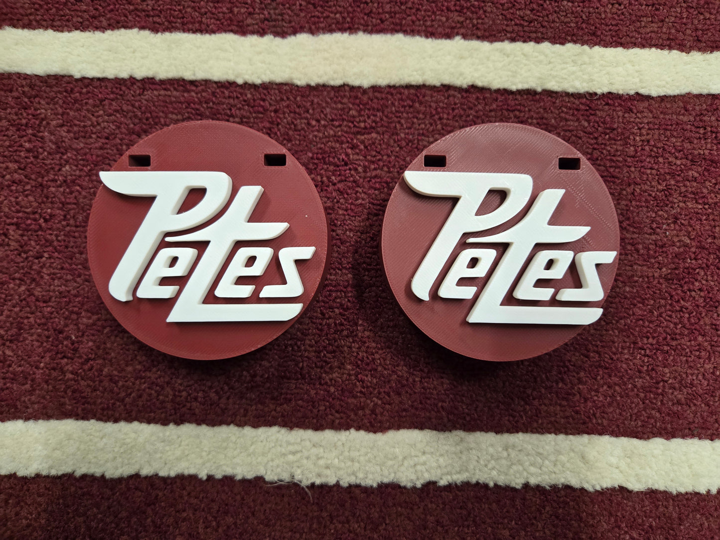 3 inch by 1 inch maroon 3d printed mini stick puck holder