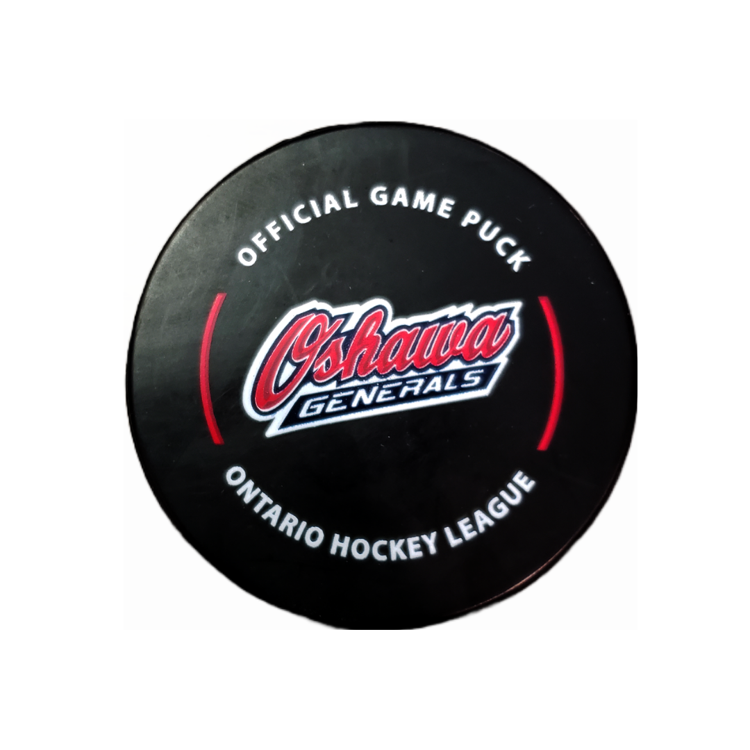 Official OHL Game puck 2024-25 Oshawa Generals from the Petes store
