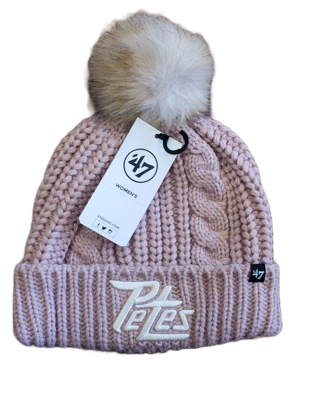 47' Dusty Rose Ladies toque w/ pom