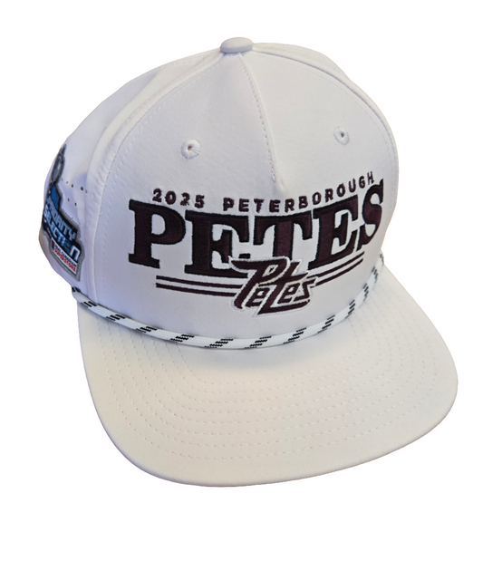2025 Peterborough Petes OHL Draft Priority Selection white patch snapback with roped front