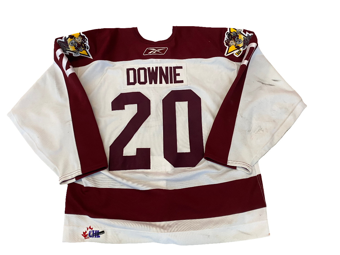 Steve Downie 2005-06 Memorial Cup patch game worn white jersey