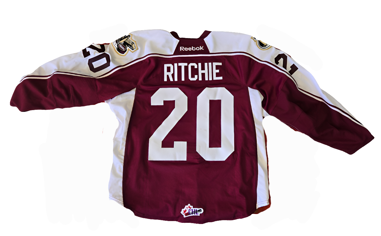 Nick Ritchie maroon game worn jersey