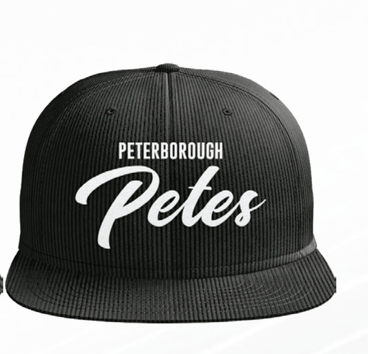 Peterborough Petes corduroy black embroidered front snapback