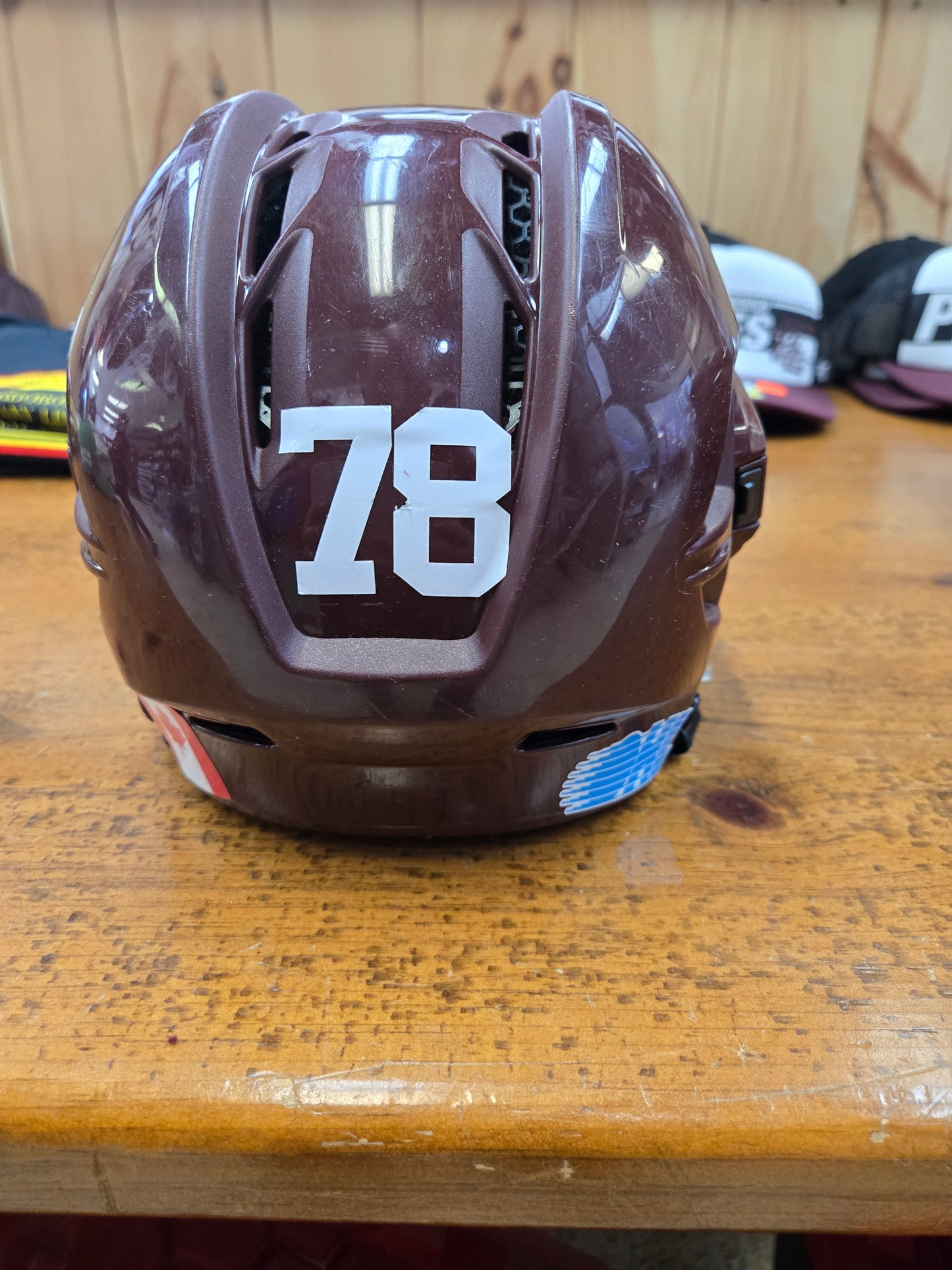 Team issued player helmets