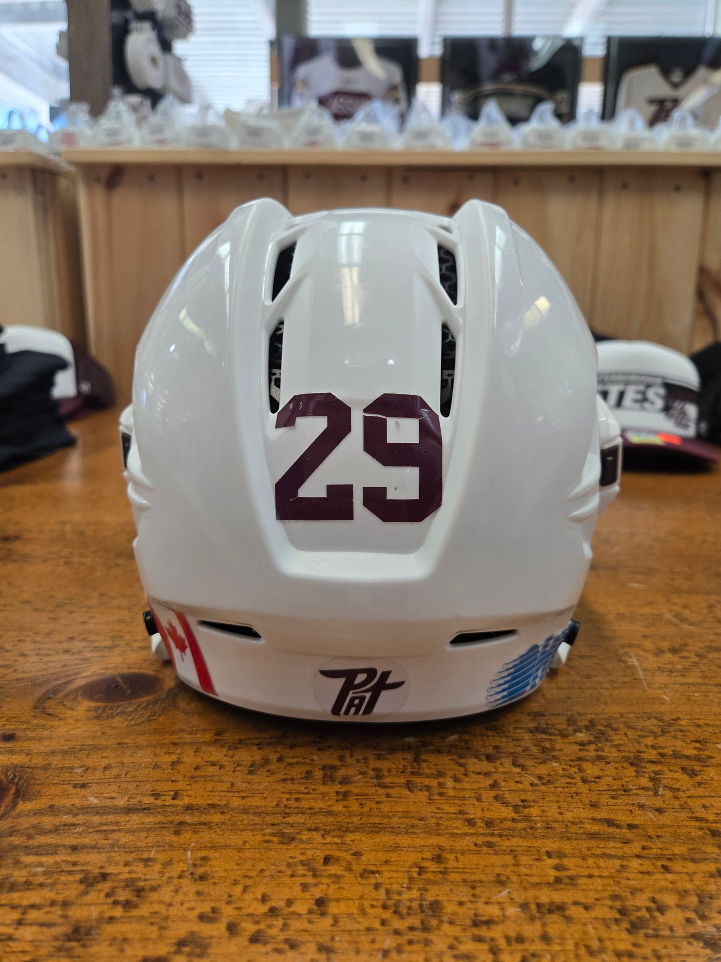 Team issued player helmets