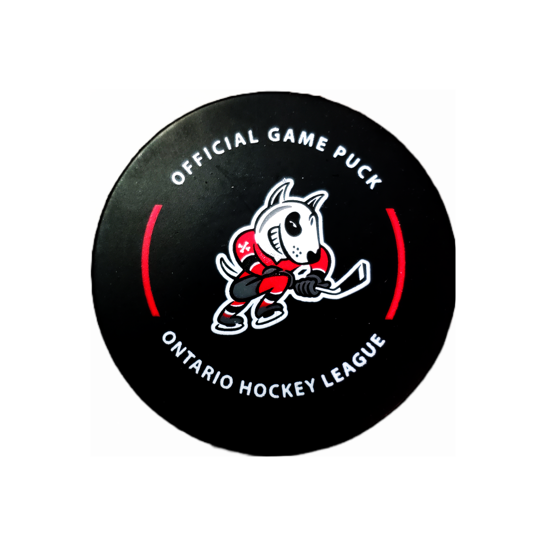 Official OHL Game puck 2024-25 Niagara Ice Dogs from the Petes store