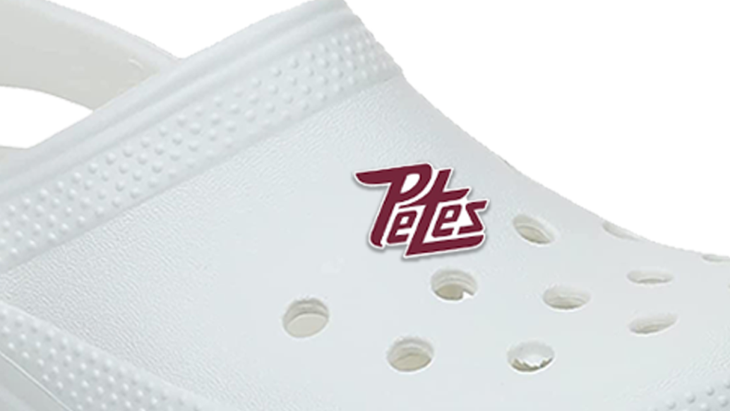 Peterborough Petes clog Croc charm Petes logo