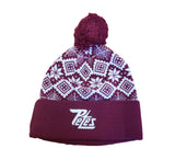 Peterborough Petes CCM maroon and white cuff knit pom beanie