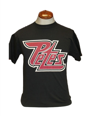 Peterborough Petes black large screenprint logo t-shirt
