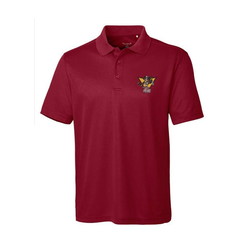 Peterborough Petes retro logo embroidered cardinal red maroon golf polo