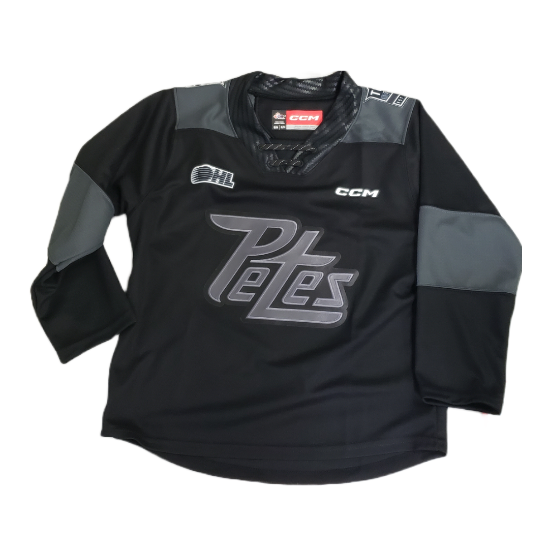 Peterborough Petes new black CCM Quicklite 3rd jersey 