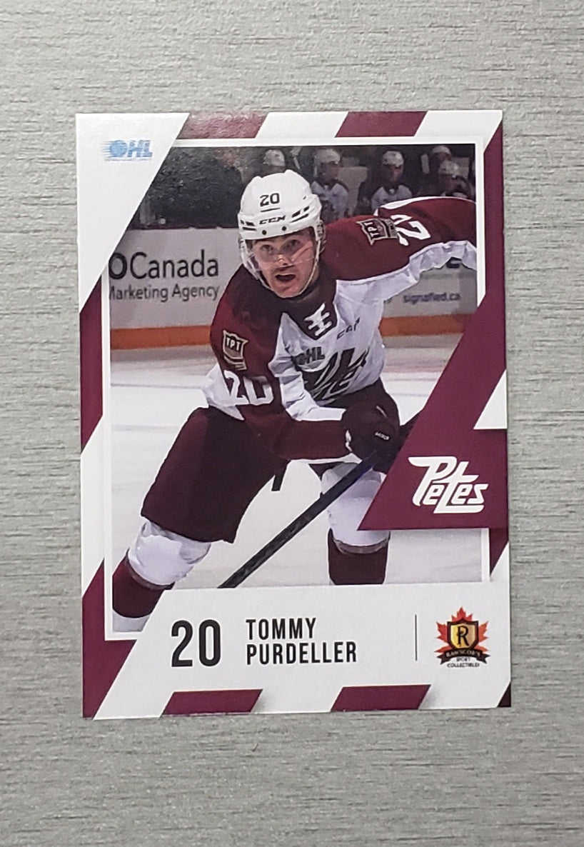 Peterborough Petes 2023-24 Tommy Purdeller Petes card no. 20