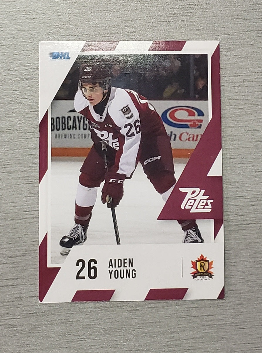 Peterborough Petes 2023-24 Aiden Young Petes card no. 26