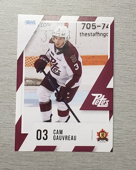 Peterborough Petes 2023-24 Cam Gauvreau Petes card no. 3