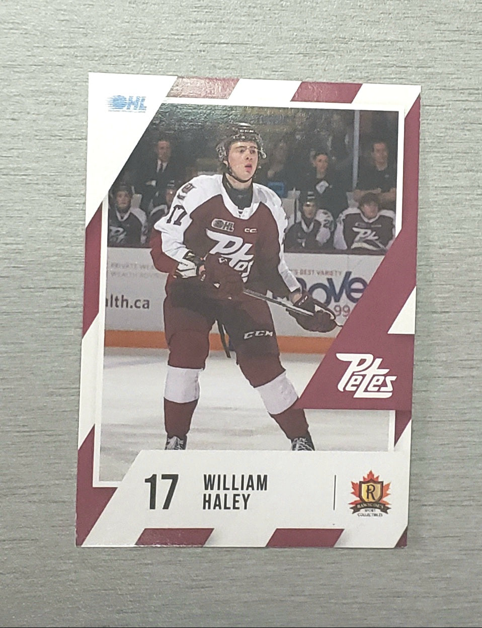 Peterborough Petes 2023-24 William Haley Petes card no. 17