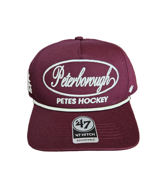 Maroon hockey cap with 'Peterborough Petes Hockey' from '47