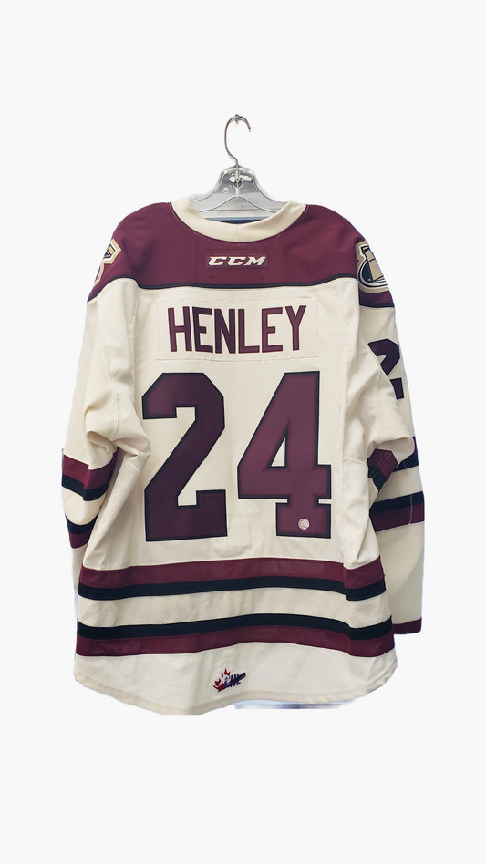 Peterborough Petes Troy Henley 2015-17 game worn jersey