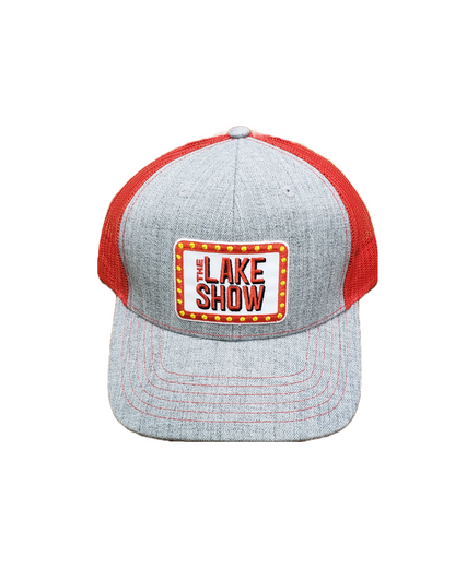 Peterborough Lakers the Lake Show meshback trucker cap grey and red