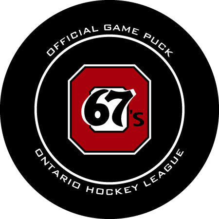 Official OHL Game puck Ottawa 67s from the Petes store