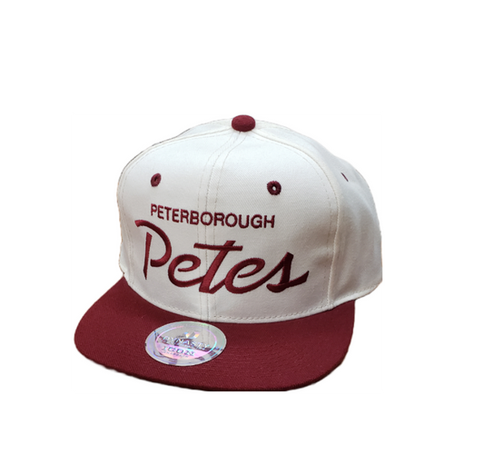 Peterborough Petes Dynasty Sportswear Script retro 90s style snapback