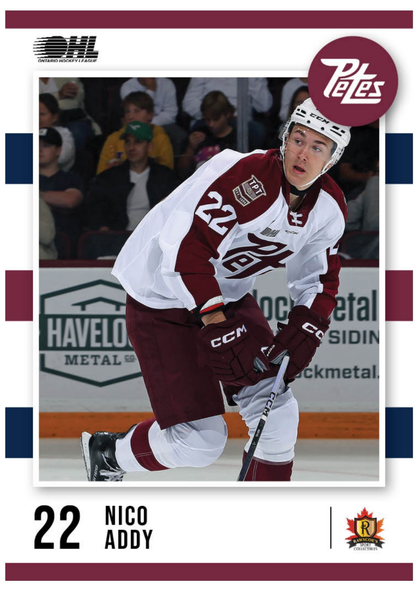 2024-25 Peterborough Petes Nico Addy Petes No. 22