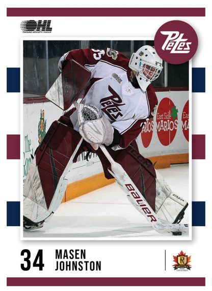 2024-25 Peterborough Petes Masen Johnston card