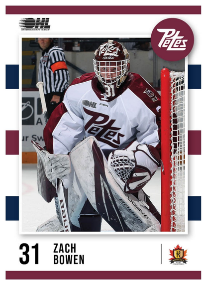 2024-25 Peterborough Petes Zach Bowen card