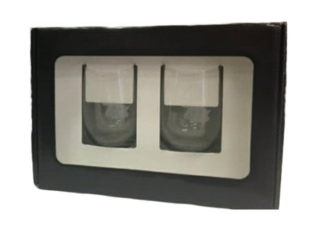 Petes laser etched wine glass pair boxed set 
