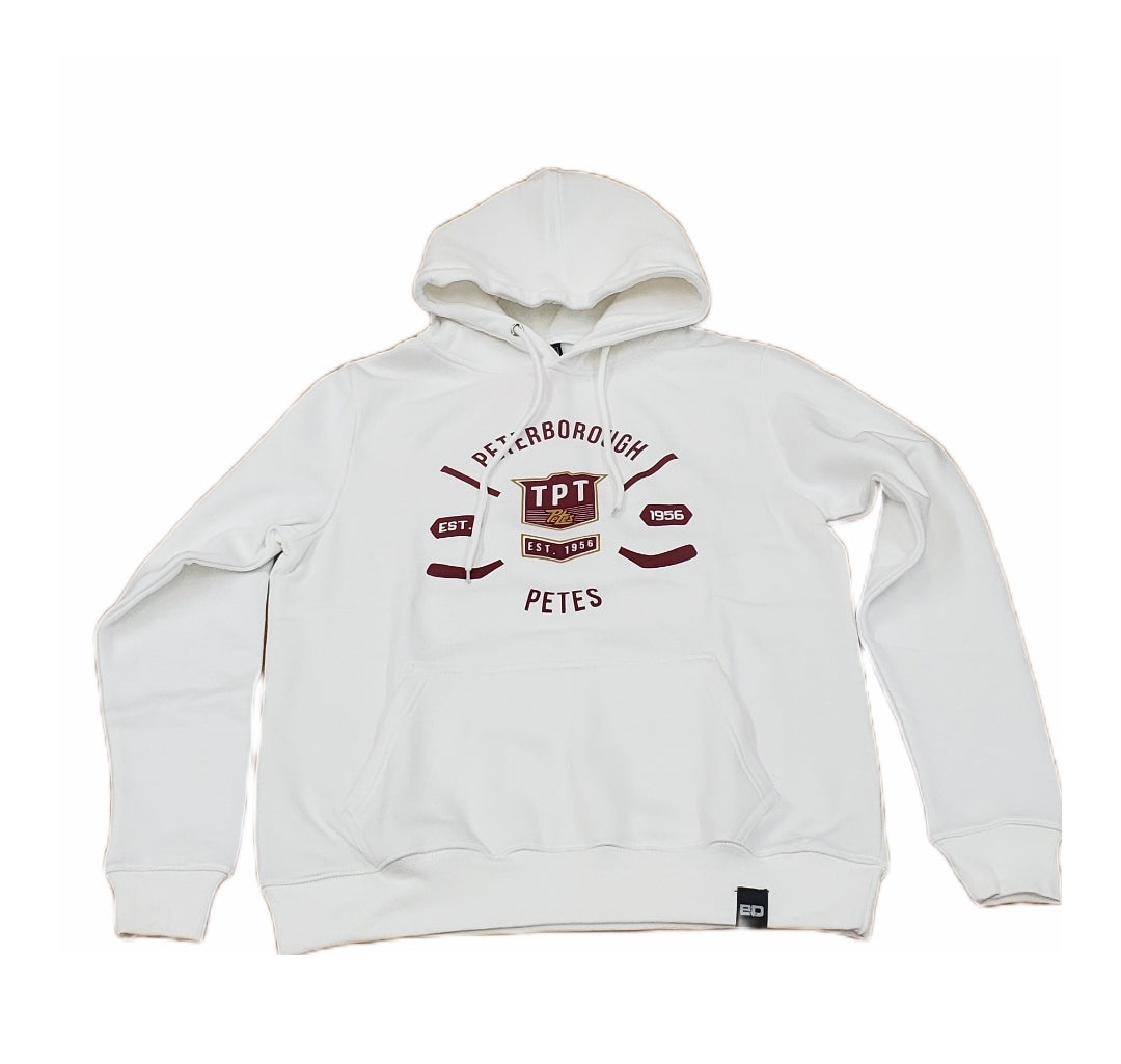 Peterborough Petes SALE Heritage Hoodie Bardown white