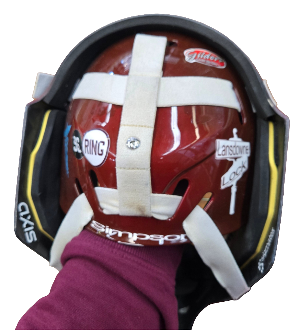 Michael Simpson 2021-22 goalie helmet