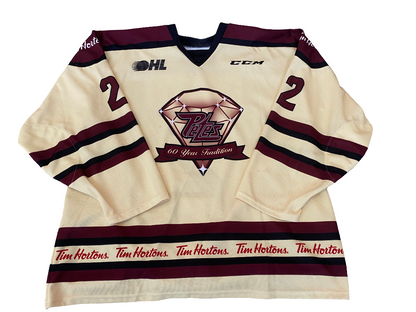 Cole Fraser 2018-19 Tim Hortons warm-up jersey