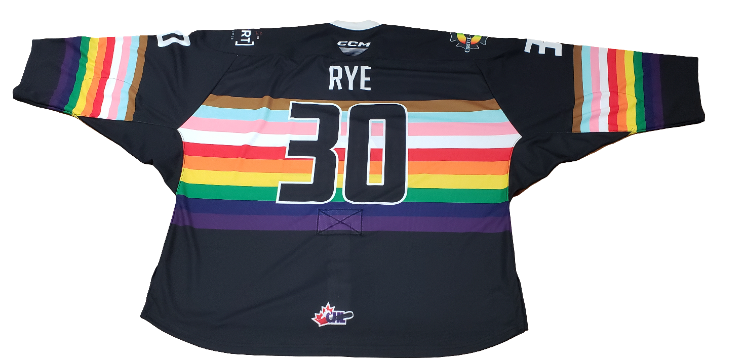 Peterborough Petes Easton Rye 2023-24 team issued Pride night jersey