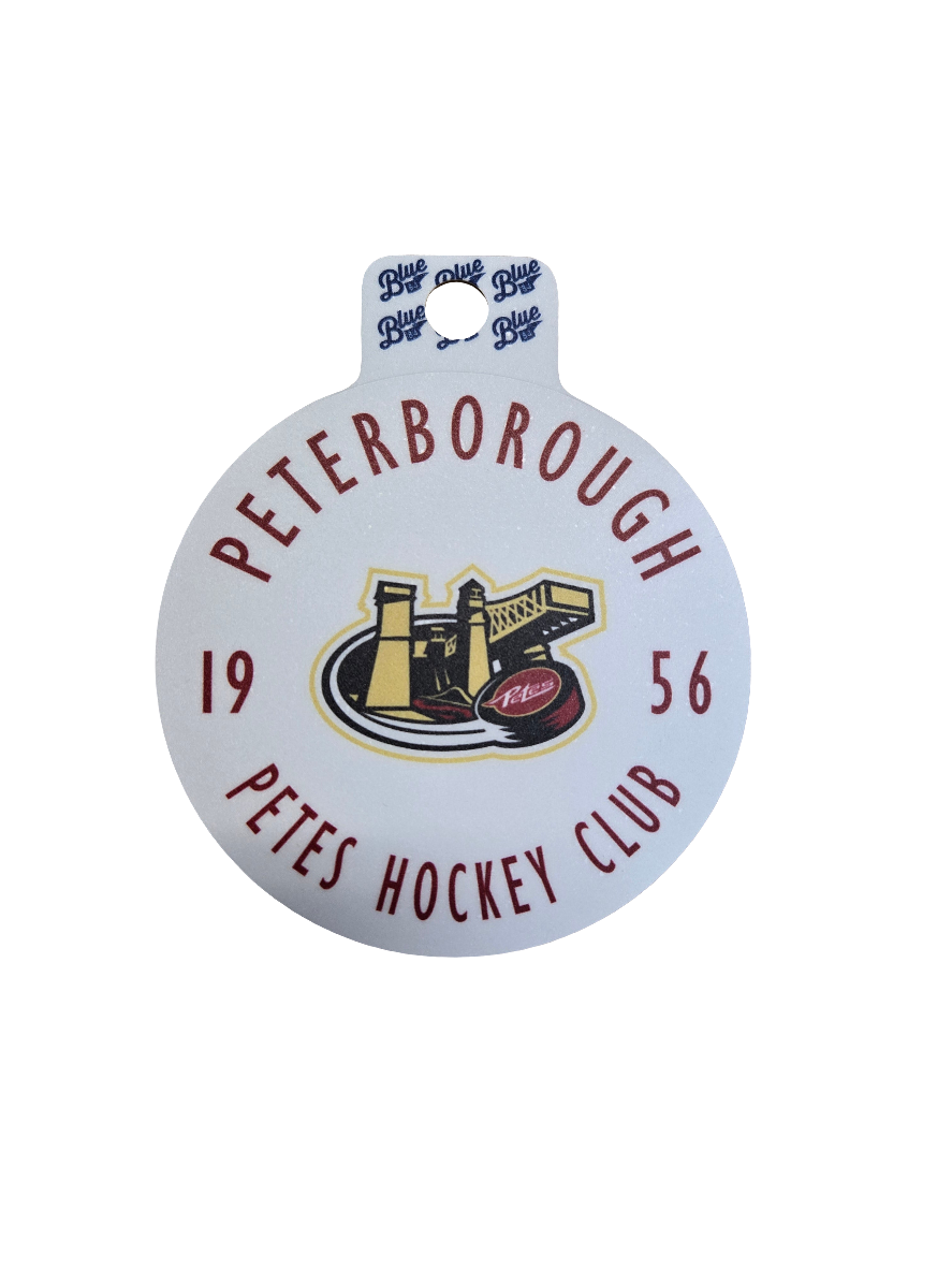 Peterborough Petes Liftlock retro logo circular sticker