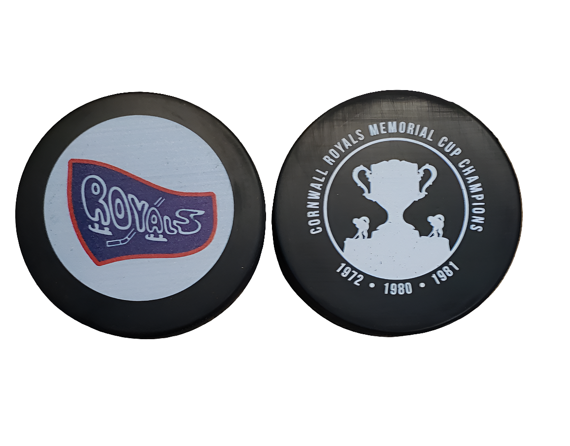 Commemorative Cornwall Royals Memorial Cup 1972 • 1980 • 1981 puck