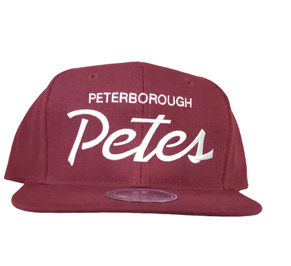 Peterborough Petes Dynasty Sportswear Script retro 90s style snapback