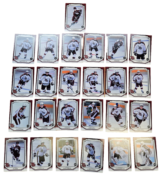 2012-13 Petes team card set players include: Alex Robinson, Clark Seymour, Steven Trojanovic, Luke Hietkamp, Steven Varga, Andrew Rieder, Eric Cornel, Peter Ceresnak, Zach Lorentz, Chase Hatcher, Trevor Murphy, Greg Betzold, Jonatan Tanus, Josh Maguire, Nick Ritchie, Stephen Nosad, Francis Menard, Stephen Pierod, Connor Boland, Alan Quine, Brett Findlay, Derek Mathers, Slater Koekkoek, Andrew D'Agostini.
