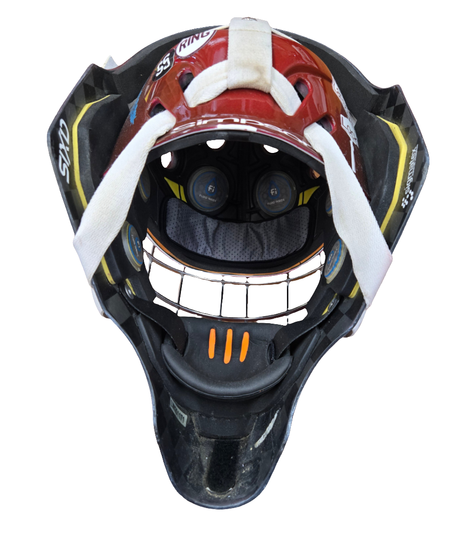 Michael Simpson 2021-22 goalie helmet