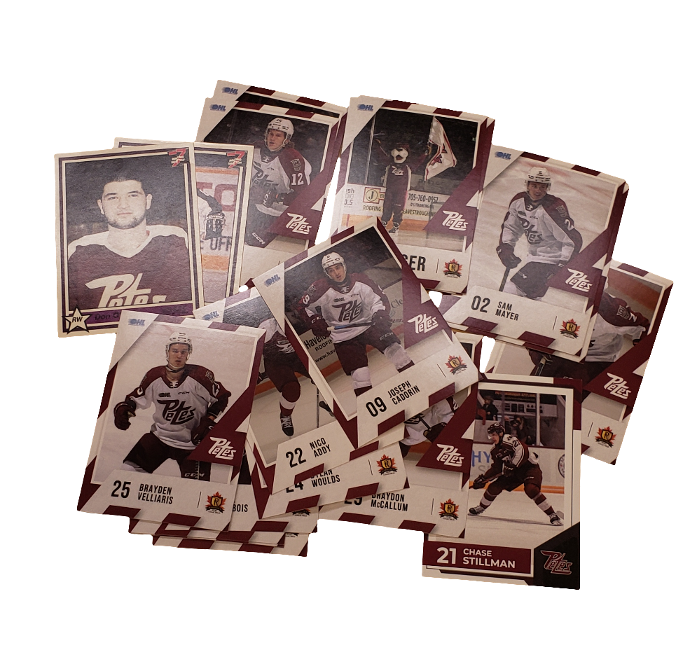 Peterborough Petes 20 card mixer trading card Packs featuring older and newer cards