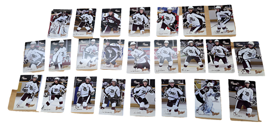 2009/10 Petes postcard team set cards measure 4.5 inches by 7 inches.

Players in this set include : Jason Missiaen, Adrian Robertson,  Brian Birkhoff, Jeff Braithwaite, Christopher Breen, Zach Tatrn, Luke Hietkamp, Zach Kassian,  Pat Daley, Justin Larson, Austin Watson, Jack Walchessen, Matt Puempel, Joey West, Chris Buonomo, David Quesnele, Ryan Spooner, Adam Sedlak, Brett Theberge, Jamie Doornbosch, Mike Lomas, Liam Heelis, Andrew D'Agostini, Barron Smith..
