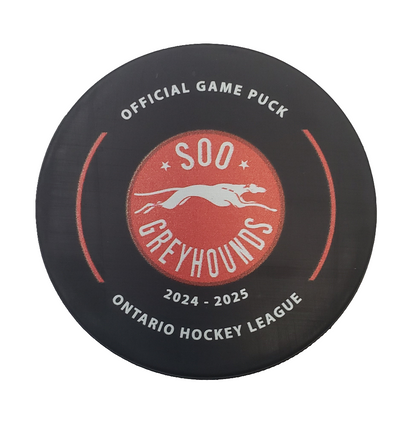 Official OHL Game puck 2024-25 Sault Ste Marie Greyhounds from the Petes store