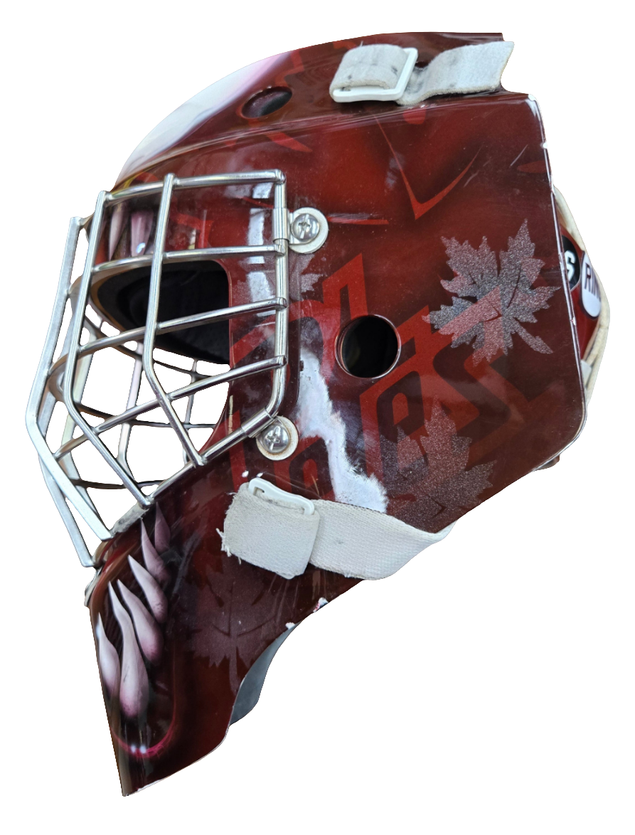Michael Simpson 2021-22 goalie helmet