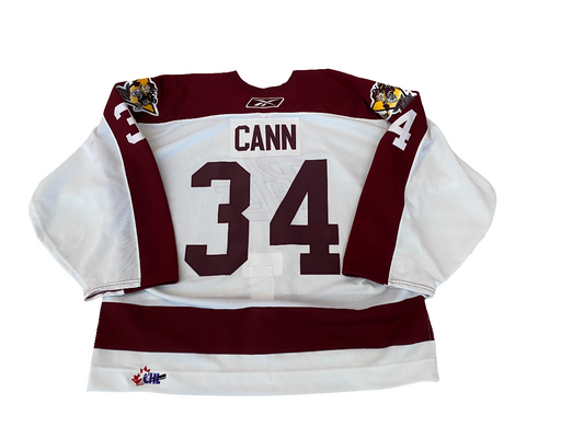 Trevor Cann 2008-09 white game worn jersey