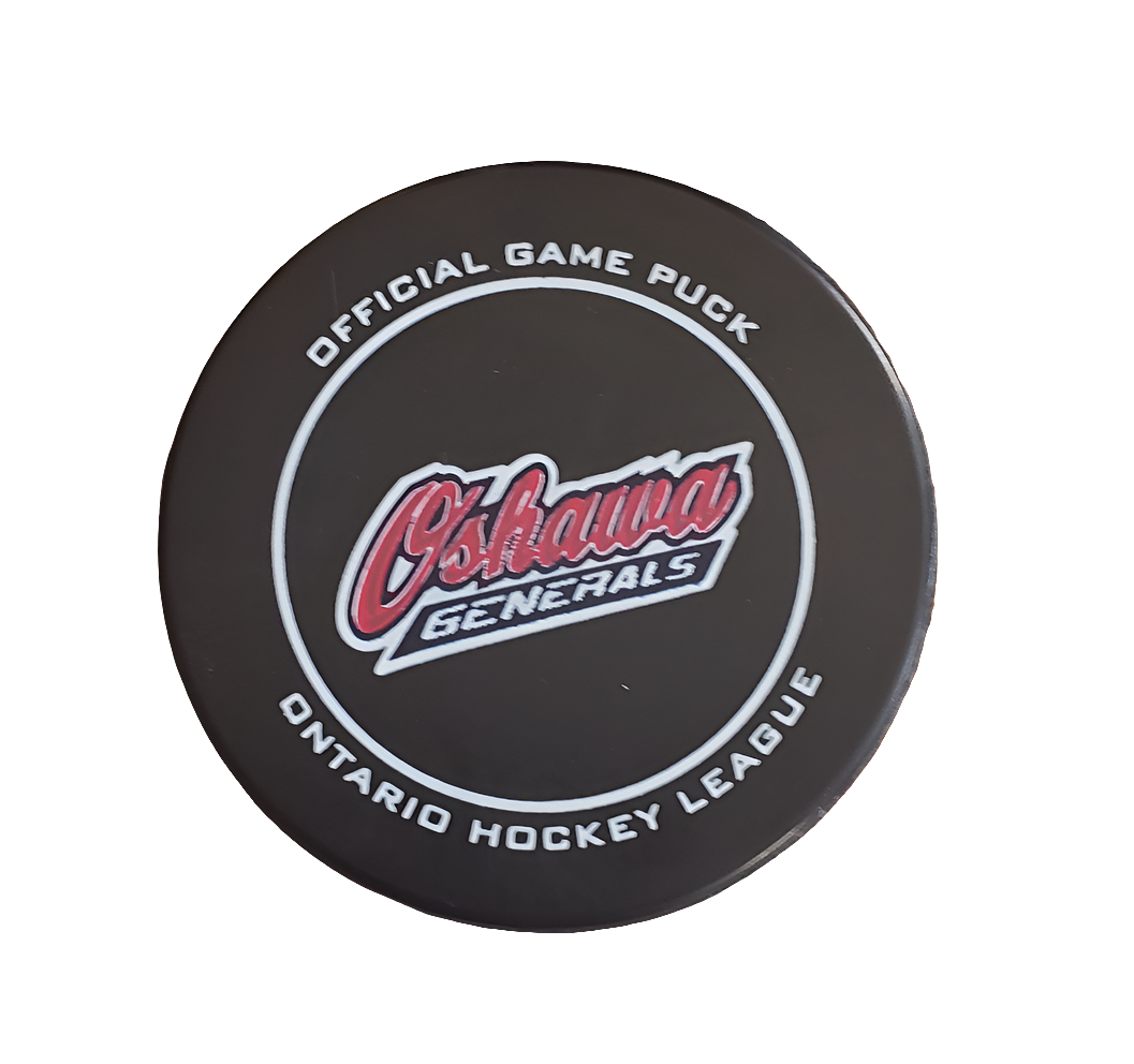 Official OHL Game puck 2022-23 Oshawa Generals from the Petes store