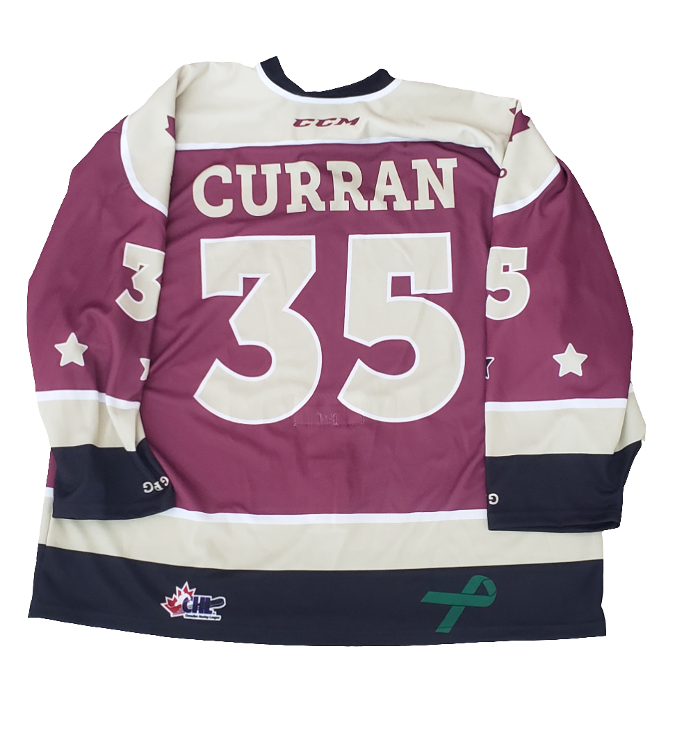 Blake Curran team issued 2018 goalie jersey