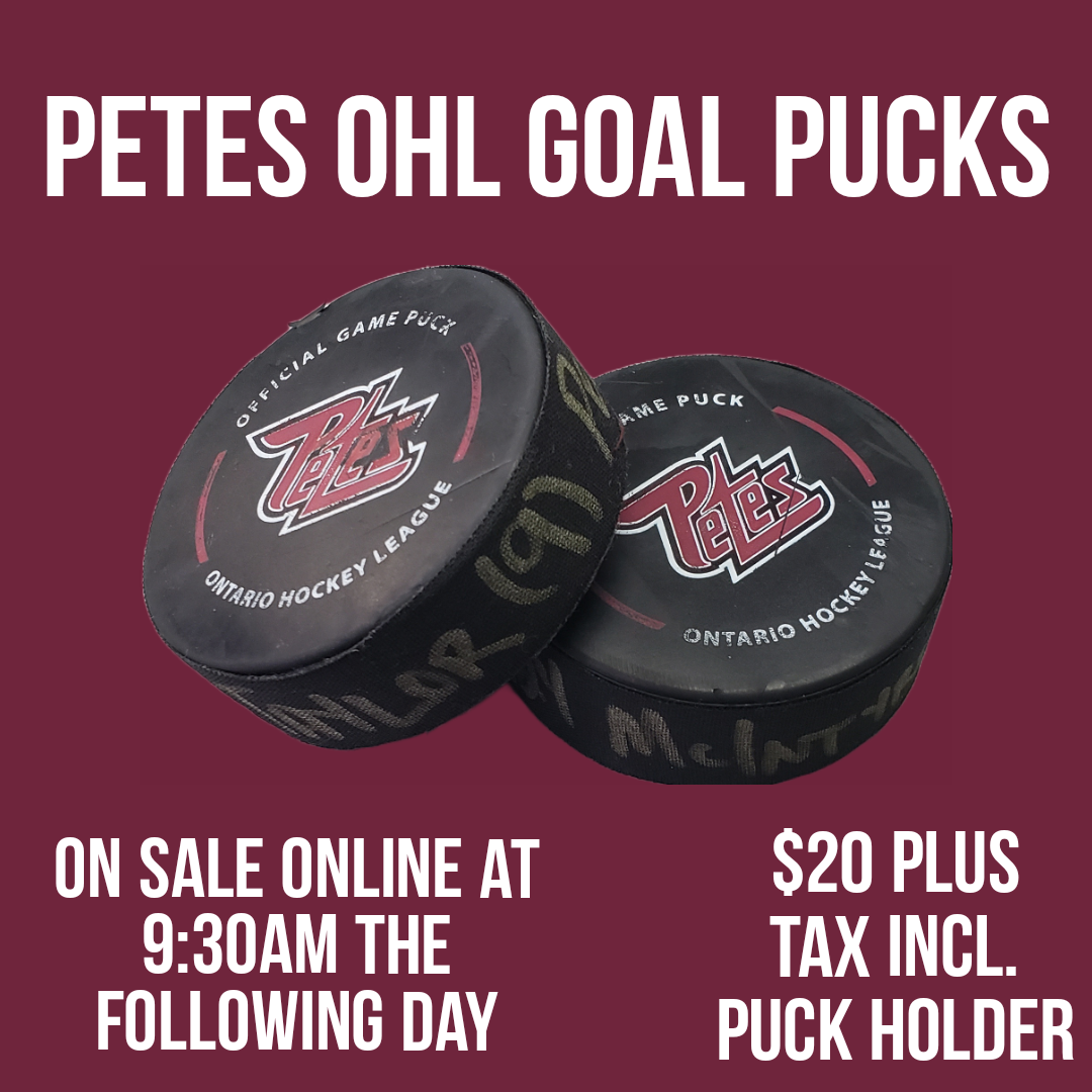 Peterborough Petes official home goal pucks