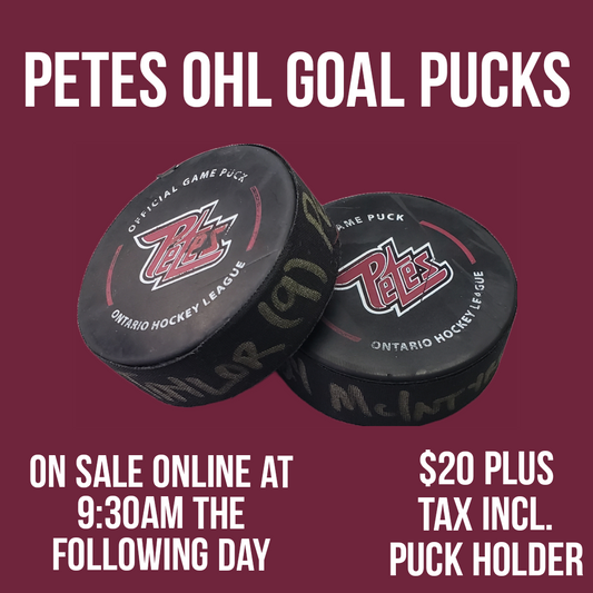 Peterborough Petes official home goal pucks